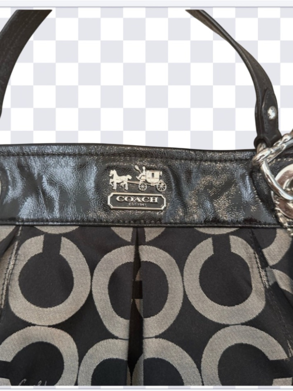 Coach Madison Op Art Signature Sateen Shoulder Crossbody Bag - Picture 6 of 9